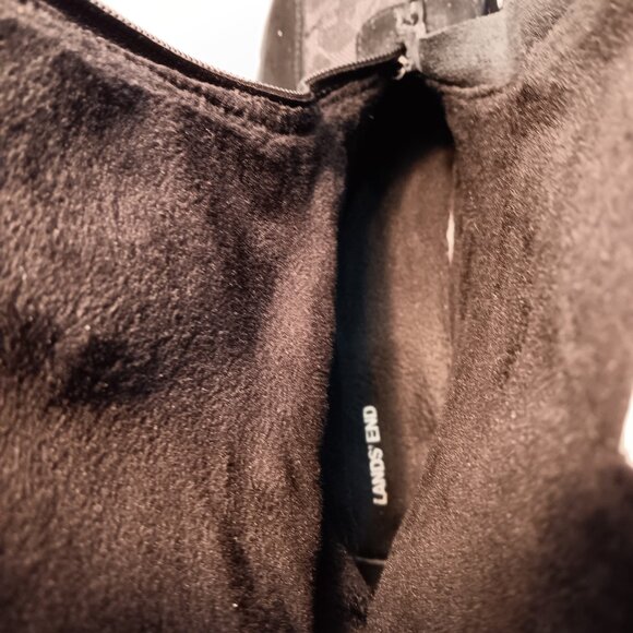 Lands' End women's suede & leaf print zip-up mid calf winter boots sz 8.5 B - Picture 6 of 12